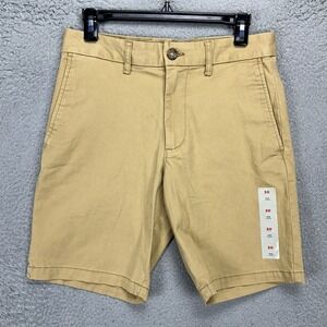 Old Navy Built-In‎ Flex Khakis Shorts Mens 30X9 Tan Slim Stretch Flat Front NEW